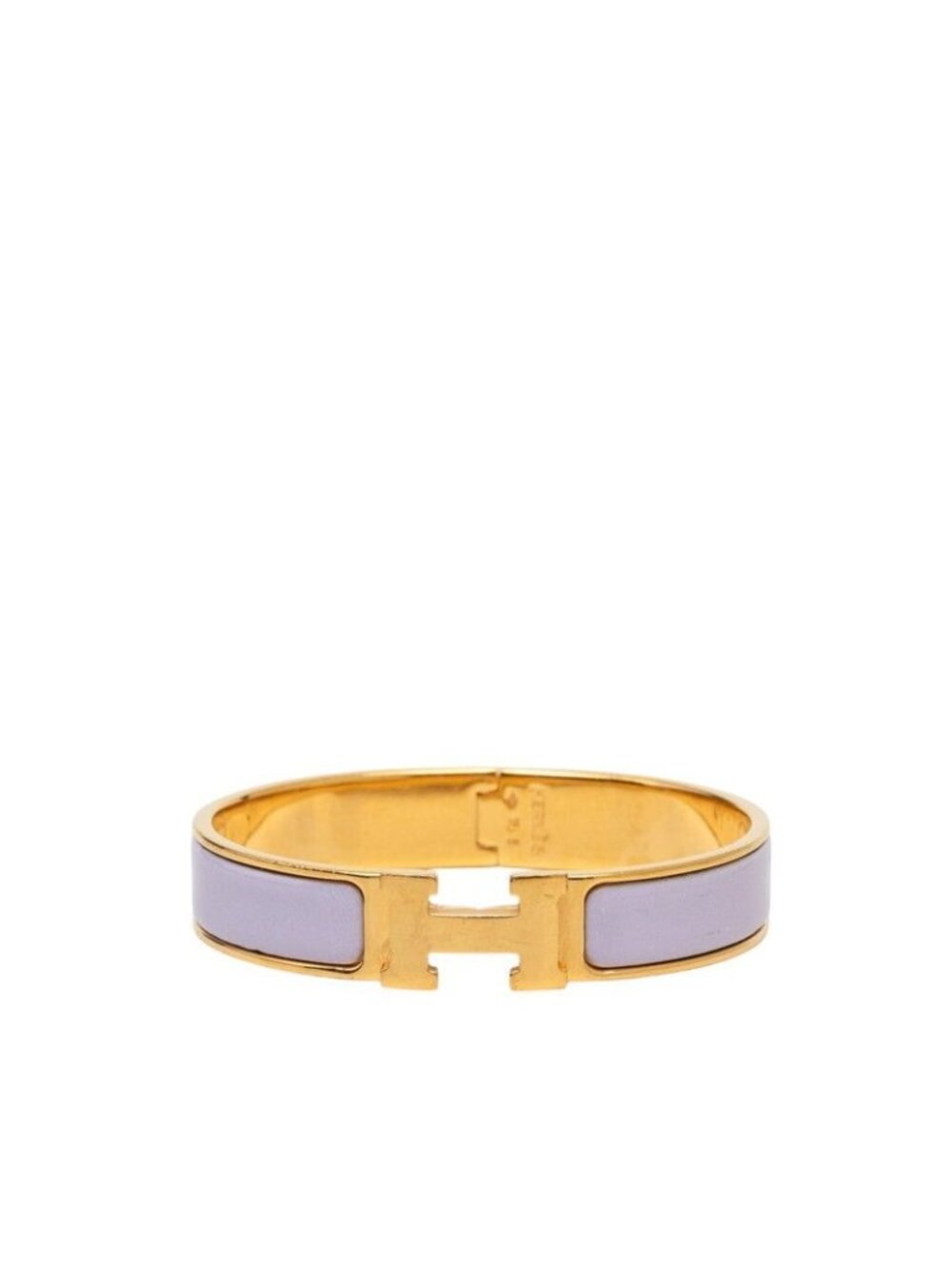 Hermes Click PM Bracelet Bangle Gold Purple Plated Enamel